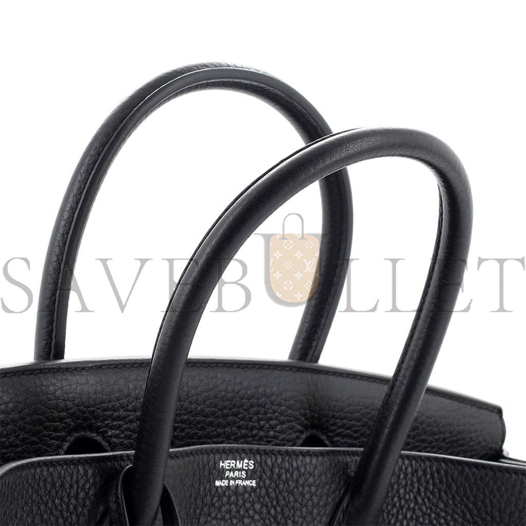 H**mes birkin handbag noir clemence with palladium hardware 30 251787 (30cm)